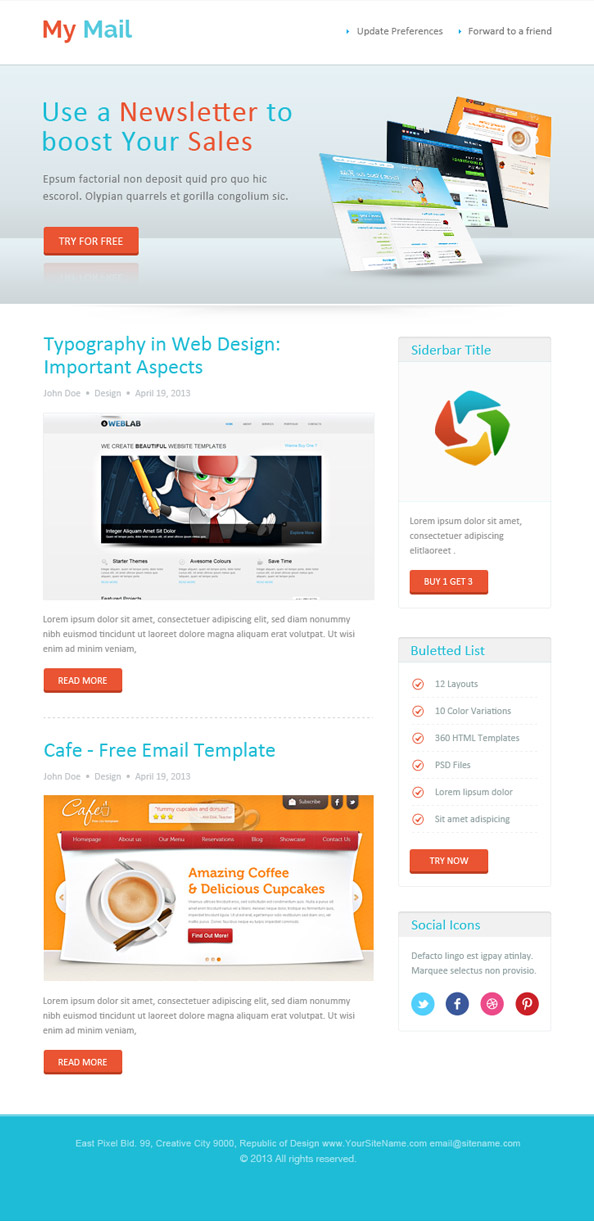 Abstract HTML Newsletter Template Preview