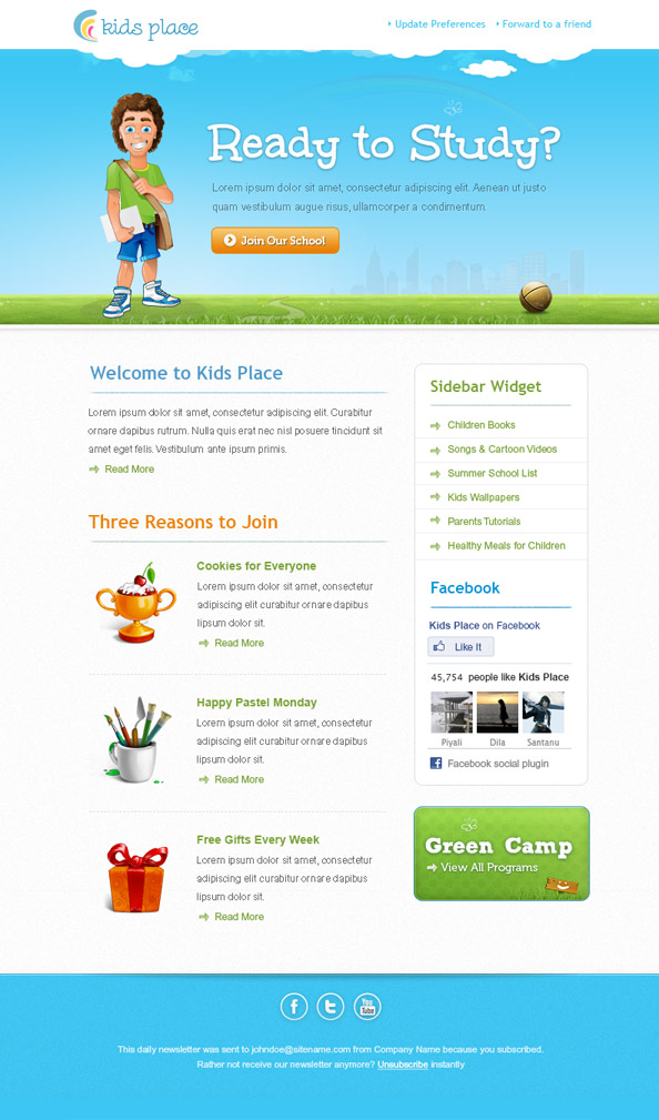 Kids Newsletter Template Preview