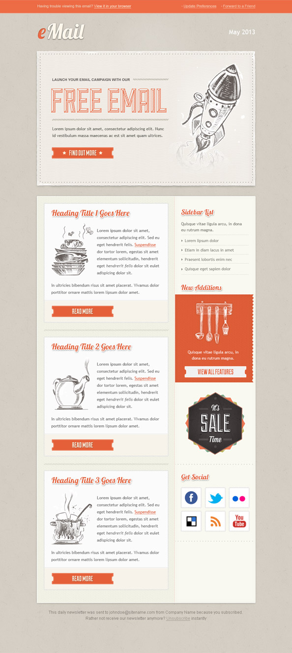 Vintage Email Template Preview